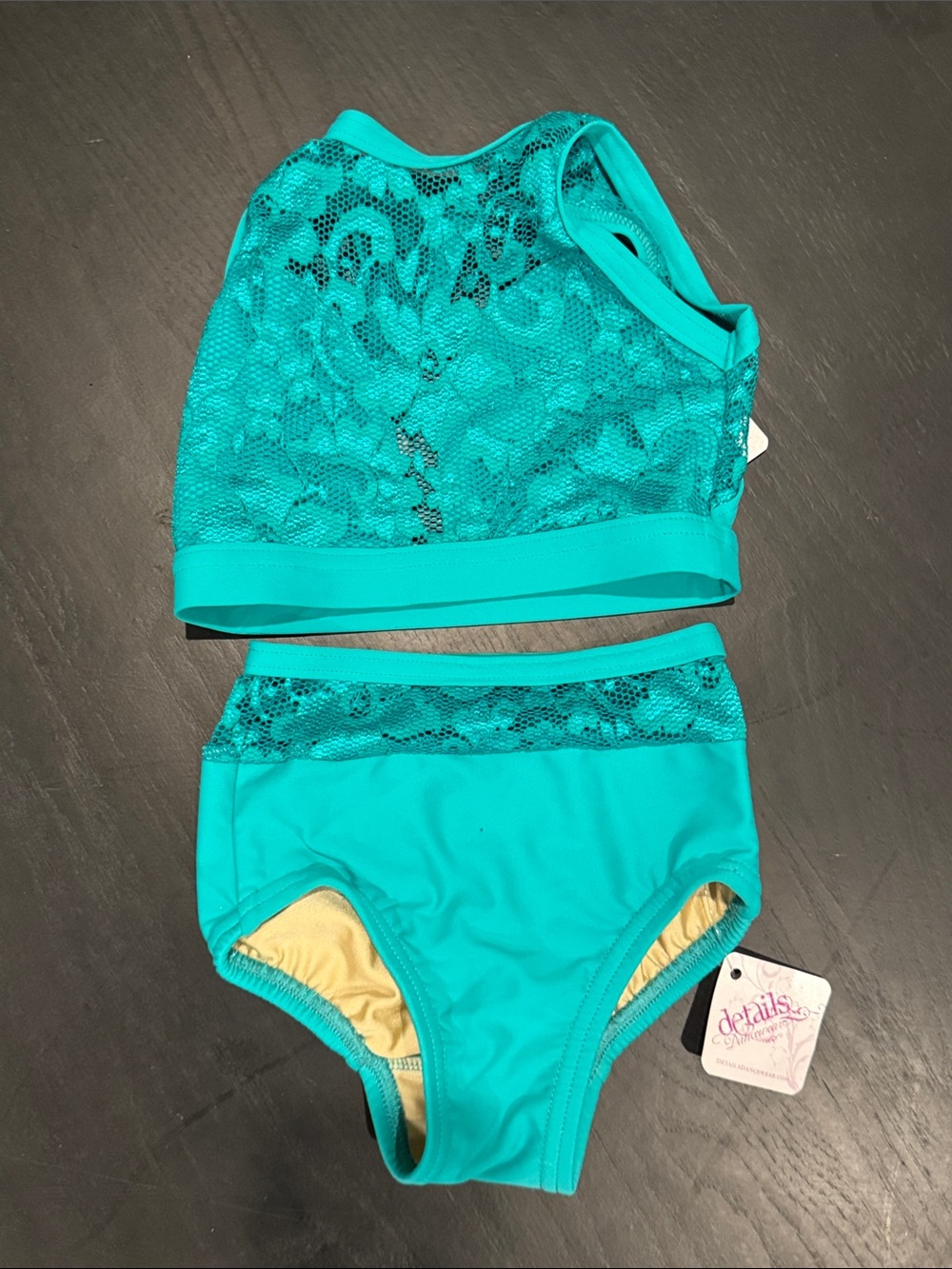 Details Turquoise Lace Girls' Matching Set